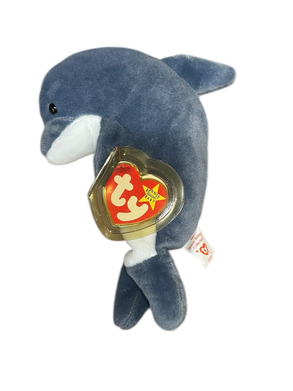 Ty Beanie Baby Echo Blue and White Dolphin Plush